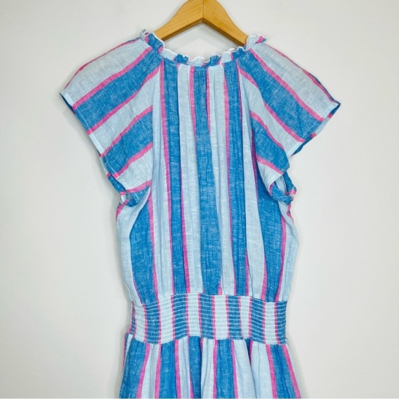 Rails Amellia dress in Kona Stripe Blue and Pink Midi Dress tiered style size xs - Picture 7 of 9